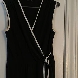 Nik and Nash Black Pntsuit with White Trim